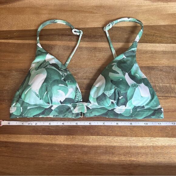 Midori Green & White Eden Tropical Print Bikini Top - Picture 8 of 8